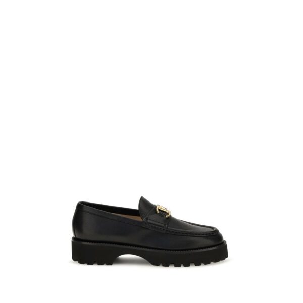 Black Goatskin Platform Loafers