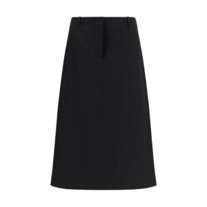 Black Wool Oves Aries Midi Skirt