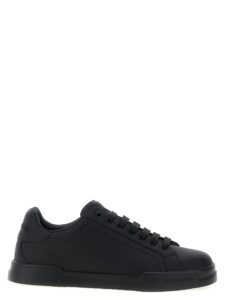 Black Calfskin Low Top Sneakers