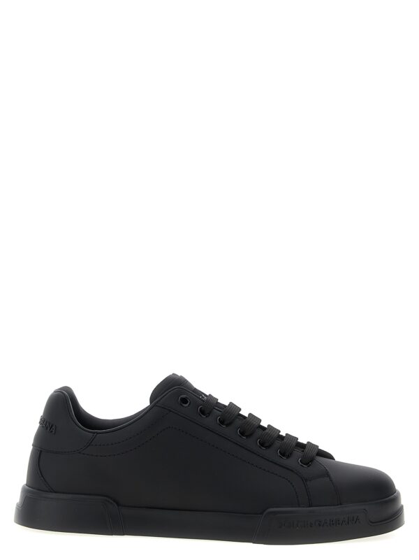 Black Calfskin Low Top Sneakers
