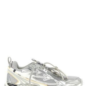 Silver Polyester Athletic Sneakers