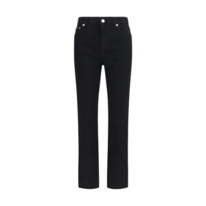 Black Cotton Straight-Leg Jeans