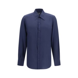 Blue Silk Dress Shirt