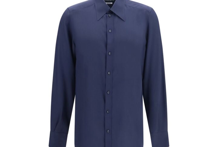 Blue Silk Dress Shirt | Jag Couture London – New York