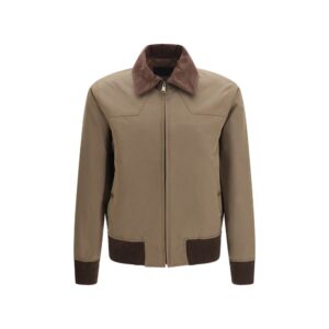 Brown Cotton Full-Length Jacket