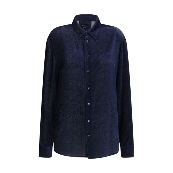 Blue Silk Dress Shirt
