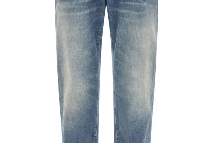 Blue Cotton Straight-Leg Jeans | Jag Couture London – New York