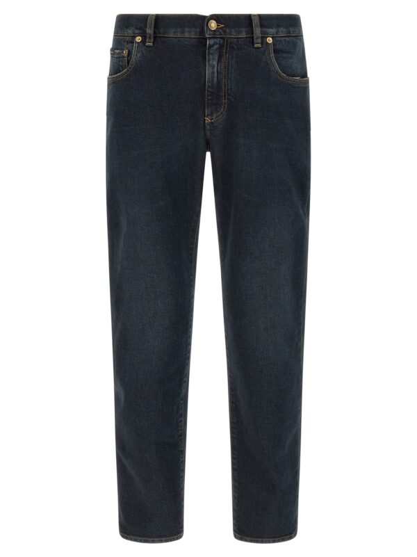 Blue Cotton Skinny Jeans