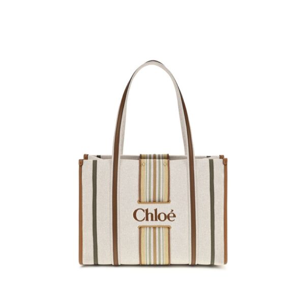 Beige Cotton Shoulder Bag