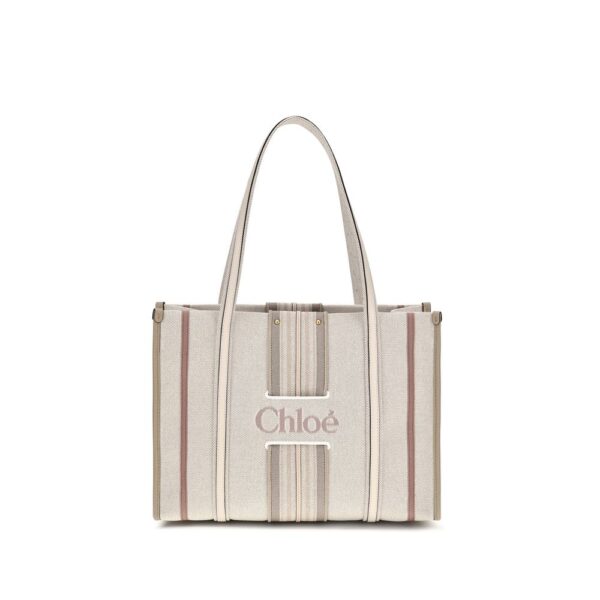 Beige Cotton Shoulder Bag