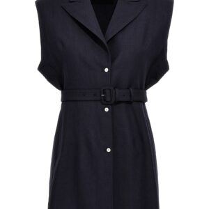 Blue Virgin Wool Sleeveless Jacket