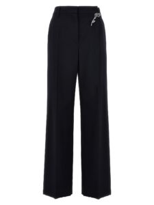 Blue Wool Casual Pants