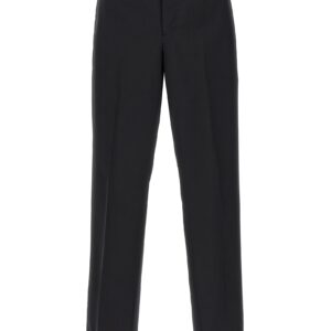 Black Virgin Wool Casual Pants