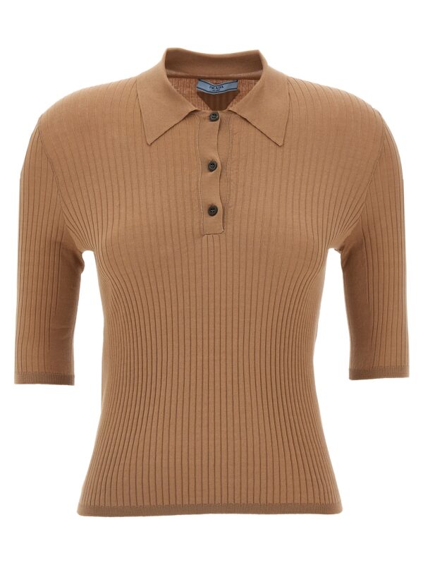 Beige Cotton Polo Shirt