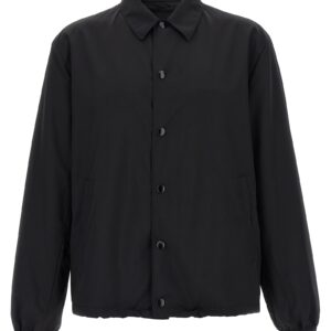 Black Virgin Wool Full-Length Jacket