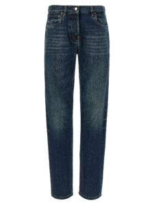 Blue Cotton Straight-Leg Jeans