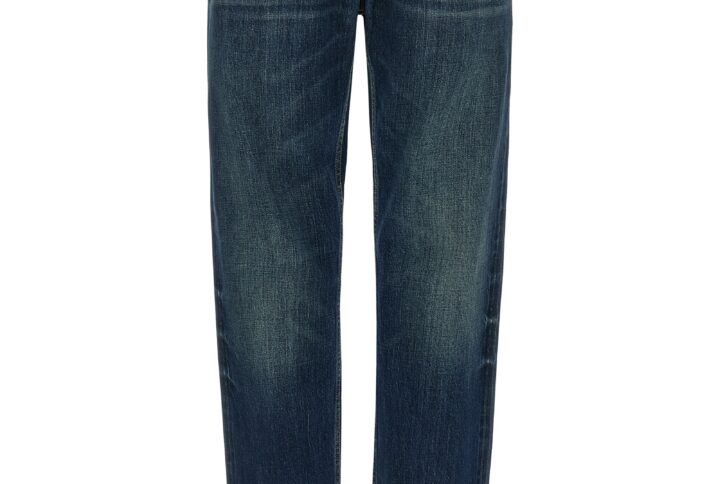 Blue Cotton Straight-Leg Jeans | Jag Couture London – New York