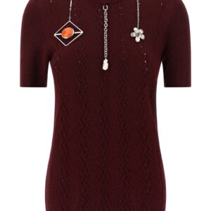 Bordeaux Virgin Wool Cardigan