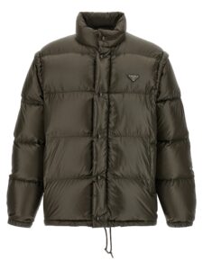 Gray Recycled Polyamide Full-Length Jacket