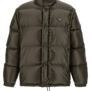 Gray Recycled Polyamide Full-Length Jacket