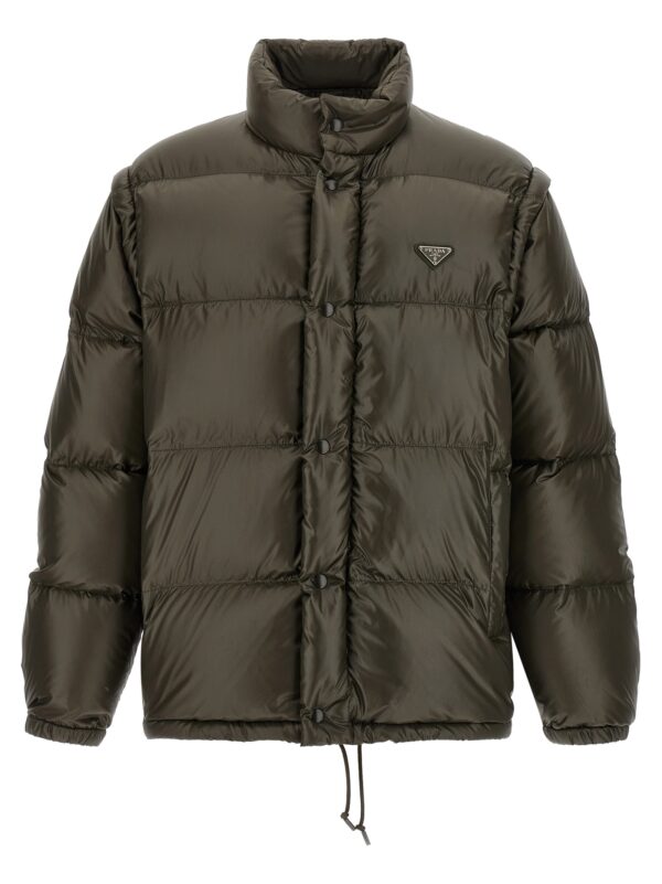 Gray Recycled Polyamide Full-Length Jacket
