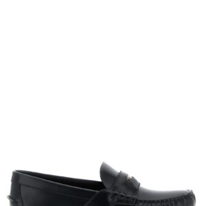 Black Calfskin Slip-On Loafers