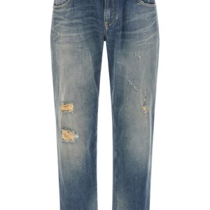 Blue Cotton Relaxed Fit Jeans
