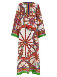 Multicolor Silk Long Dress