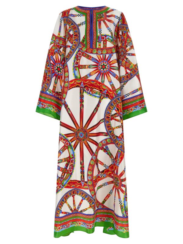 Multicolor Silk Long Dress
