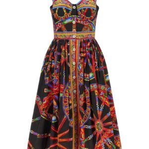 Multicolor Cotton Midi Dress