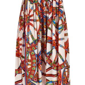 Multicolor Cotton Midi Skirt