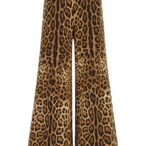 Brown Cotton Casual Pants