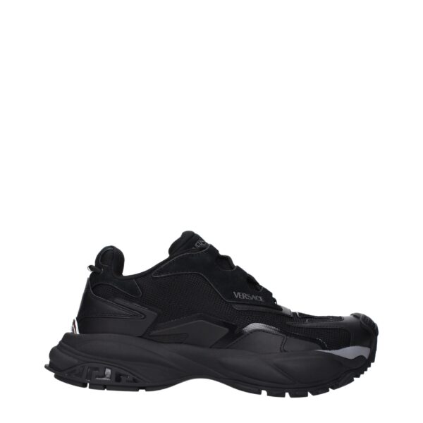 Black Fabric Chunky Sneakers