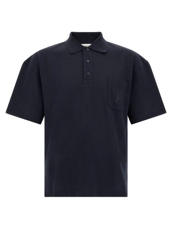 Blue Cotton Polo Shirt
