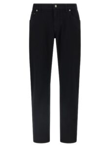 Black Cotton Slim Fit Jeans