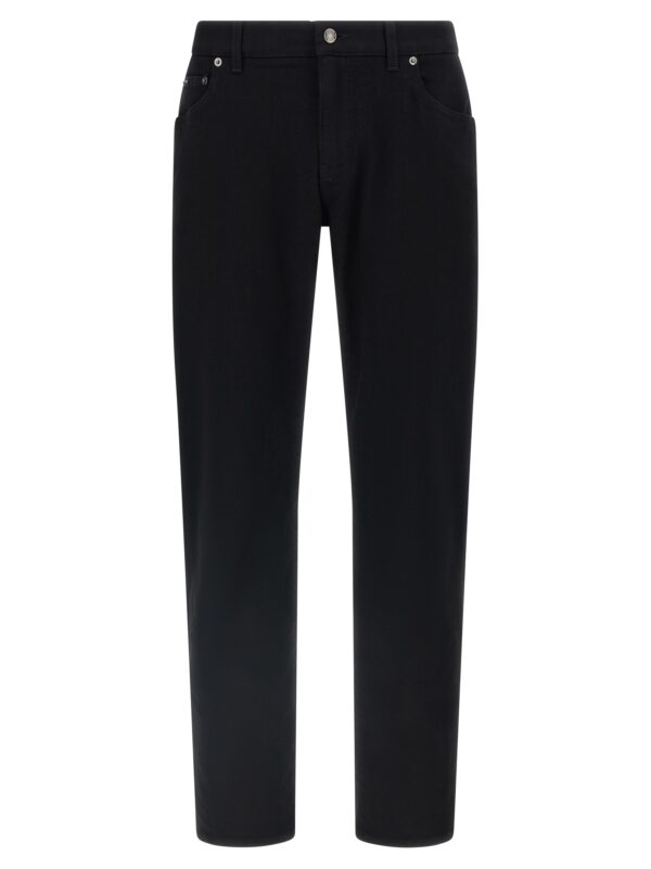 Black Cotton Slim Fit Jeans