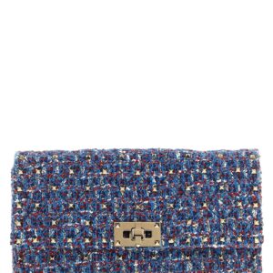 Blue Polyester Crossbody Bag