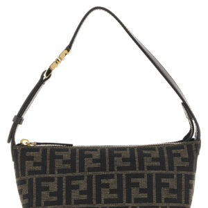 Brown Polyester Clutch Bag