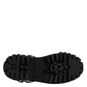 Black Studded Leather Hi-Trekking Derby Men Shoes