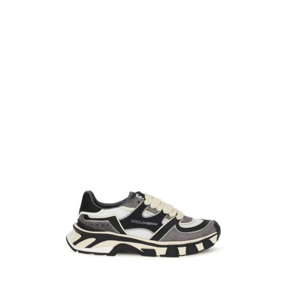 Gray Calf Leather Bos Taurus Chunky Sneakers