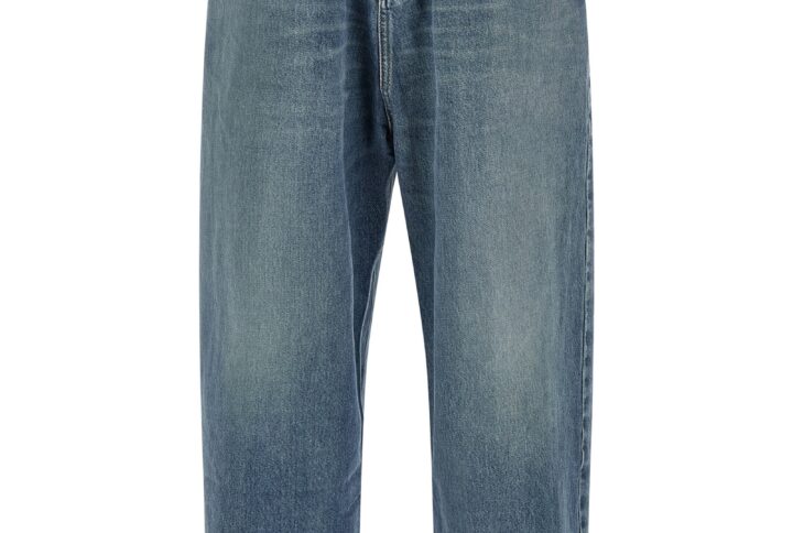 Blue Cotton Relaxed Fit Jeans - Jag Couture London