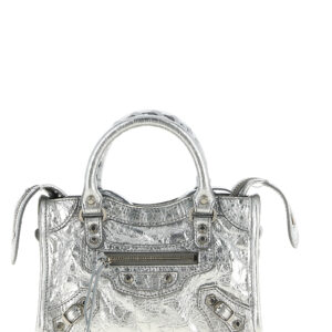 Silver Lamb Leather Crossbody Bag