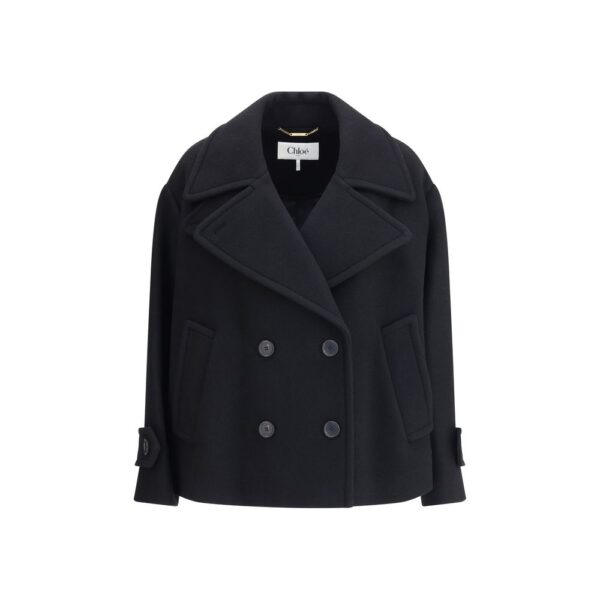 Black Wool Oves Aries Coat