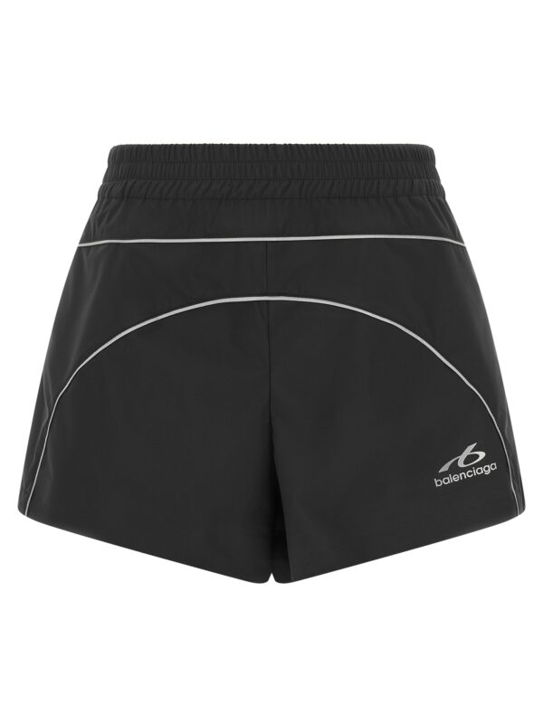Black Polyester Bermuda Shorts