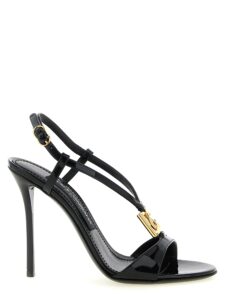 Black Calfskin Stiletto Heel Sandals