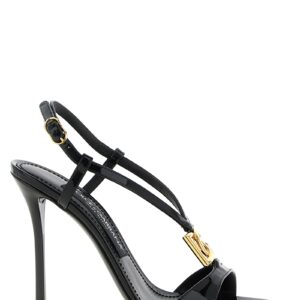 Black Calfskin Stiletto Heel Sandals