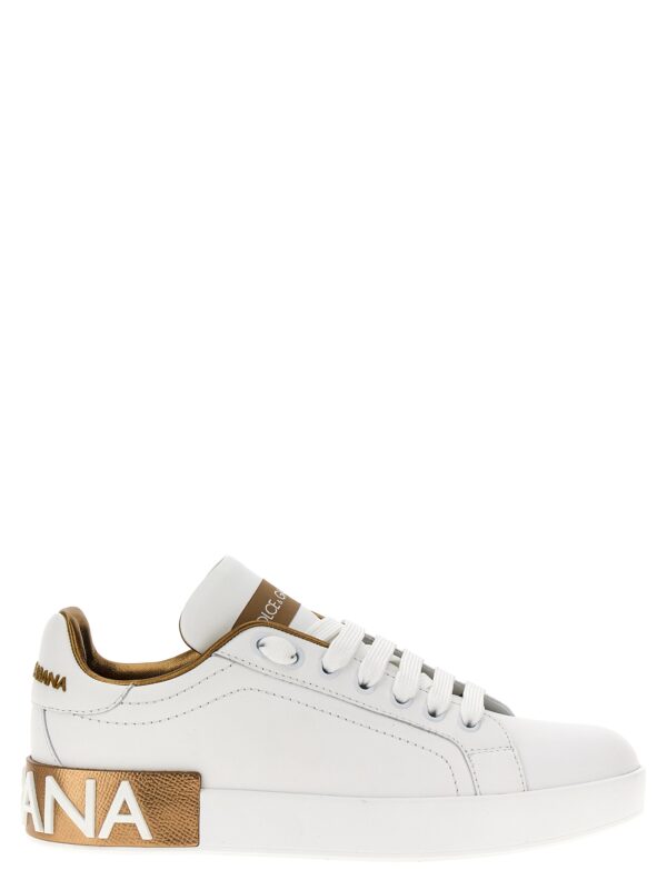Gold Calfskin Low Top Sneakers