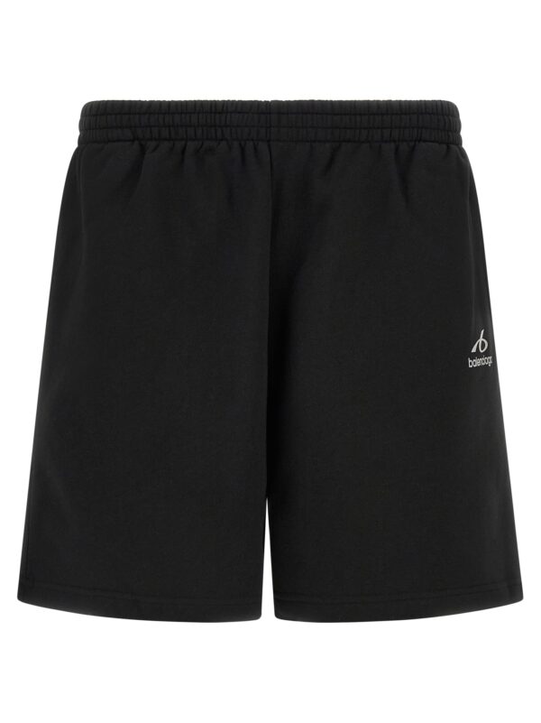 Black Cotton Bermuda Shorts