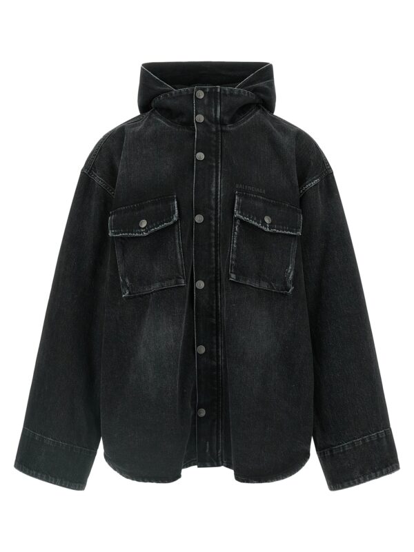 Black Cotton Denim Jacket