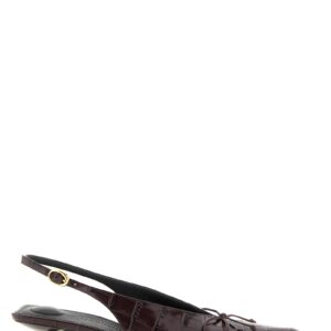 Bordeaux Calfskin Mid Heel Pumps